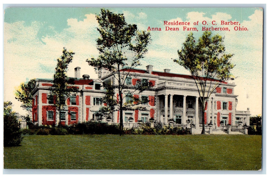 c1950 Residence Of OC Barber Anna Dean Farm View Tree Lawn Barberton OH Postcard