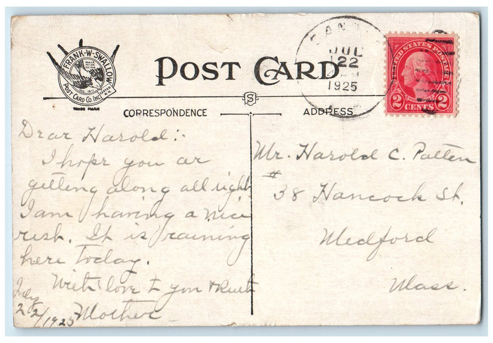 1925 Homestead Of Sam Walter Foss Stone Plaque Dirt Road Side Candia NH Postcard