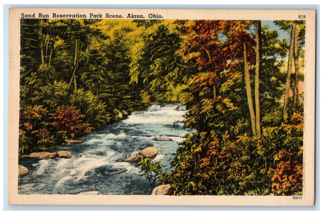 c1940's Sand Run Reservation Park Scene Akron Ohio OH Unposted Vintage Postcard