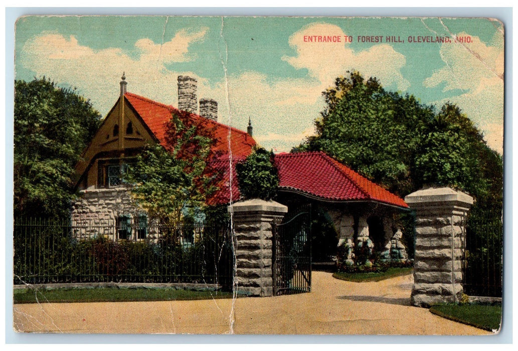 1915 Entrance To Forest Hill Scene Cleveland Ohio OH Posted Vintage Postcard