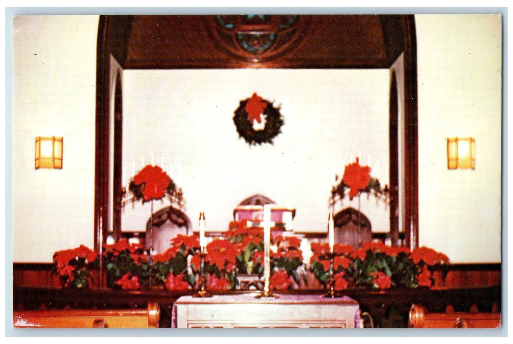 c1950's Franktown United Methodist Church Altar Franktown Virginia VA Postcard