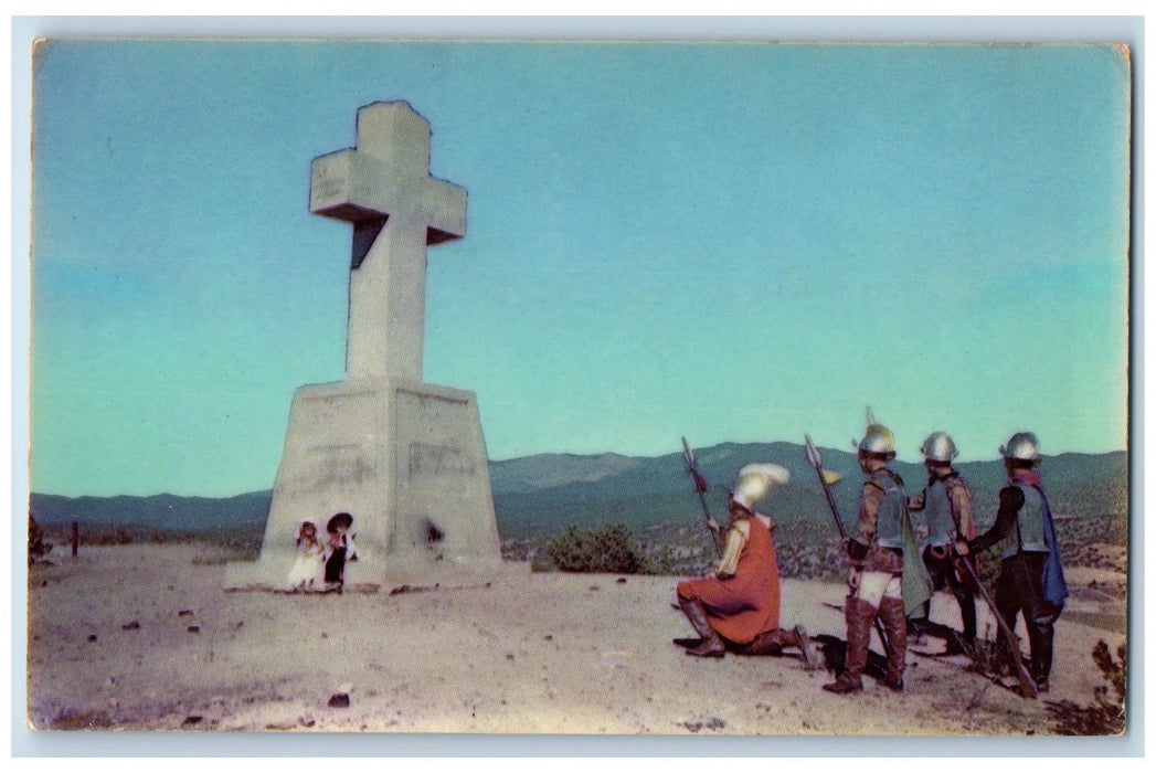 c1950's Cross Of Martyrs Monument Knights Kids Santa Fe New Mexico NM Postcard