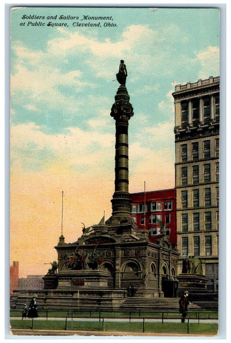 1911 Soldiers And Sailors Monument At Public Square Cleveland Ohio OH Postcard
