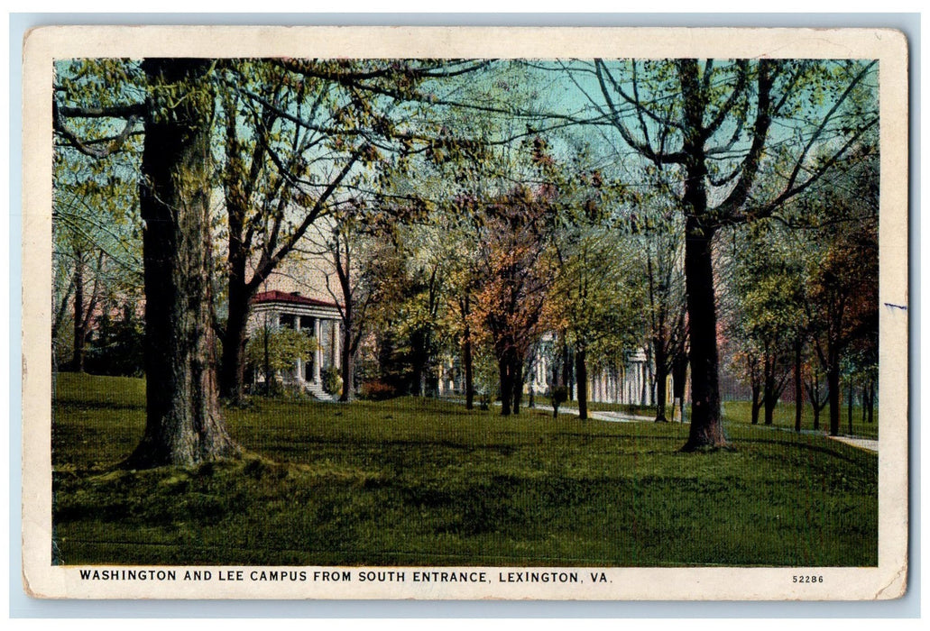 c1950 Washington Lee Campus School Forest South Entrance Lexington VA Postcard