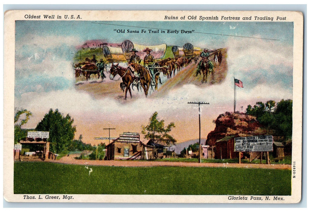 c1920's Glorieta Pass Old Pigeon Ranch Multiview New Mexico NM Unposted Postcard