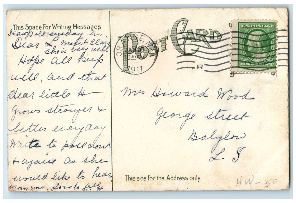 1911 Deal Lake Asbury Park Canoeing Scene New Jersey NJ Posted Vintage Postcard