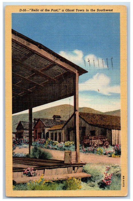 1950 Southwest Ghost Town Relic Of The Past Wagon Houses San Diego CA Postcard