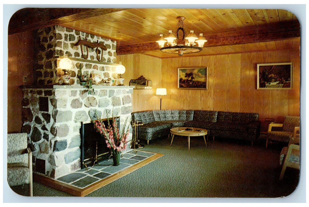 c1960's Beachleys Motel Interior Scene Barneveld New York NY Posted Postcard