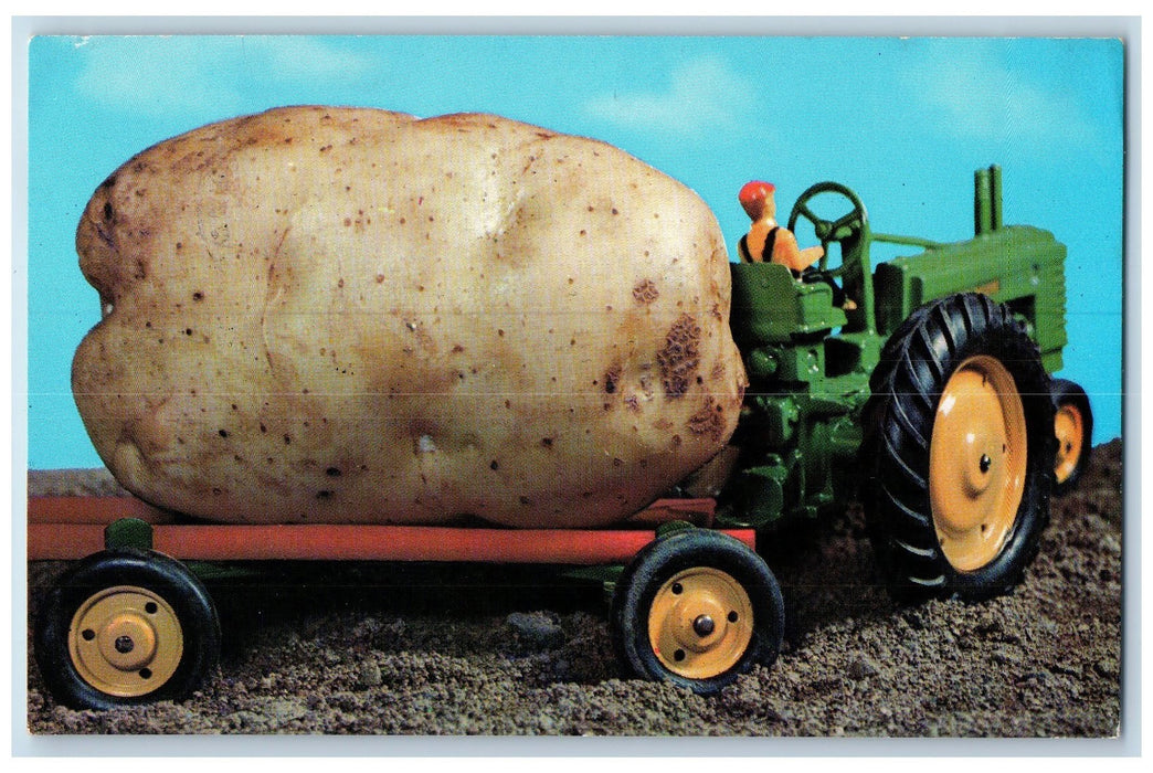 1971 How We Grow 'Em On Potato Tractor Prince Edward Island Canada CA Postcard