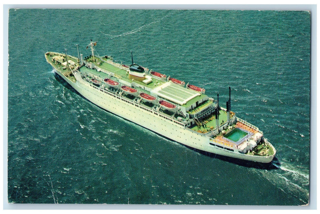 1962 Steamship Atlantic American Export Lines New York Posted Vintage Postcard