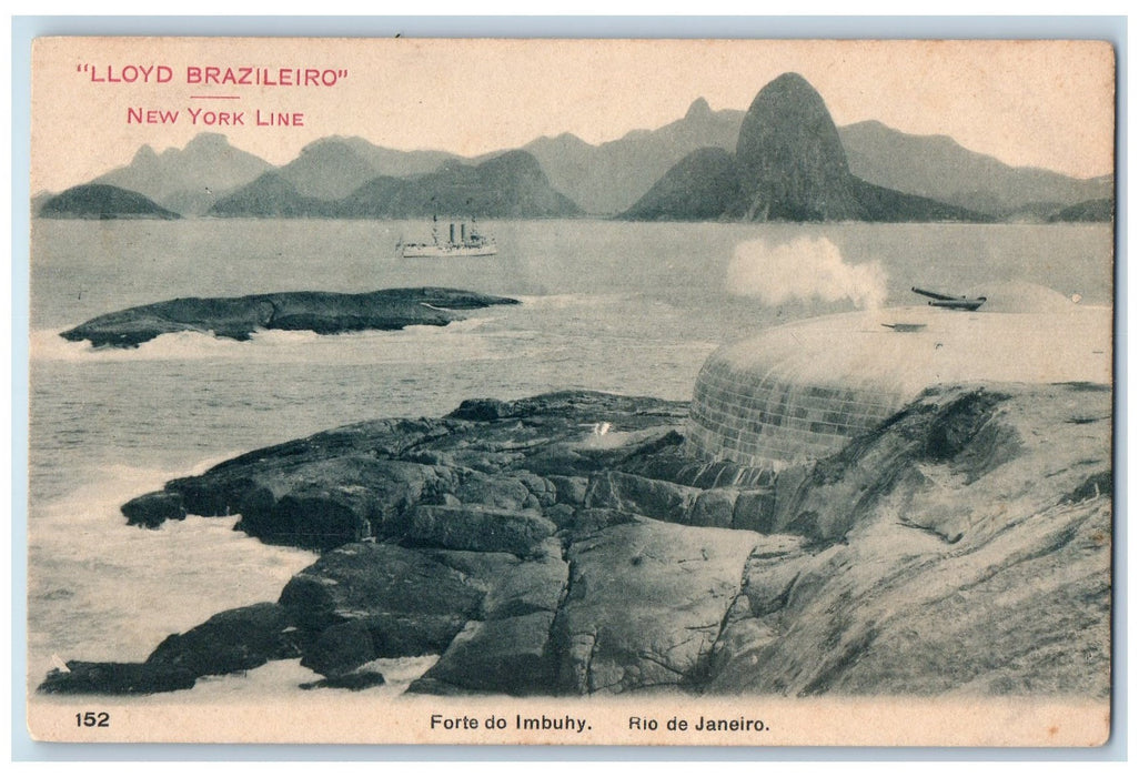 c1905's Forte Do Imbuhy Scene Rio De Janeiro Brazil Unposted Vintage Postcard