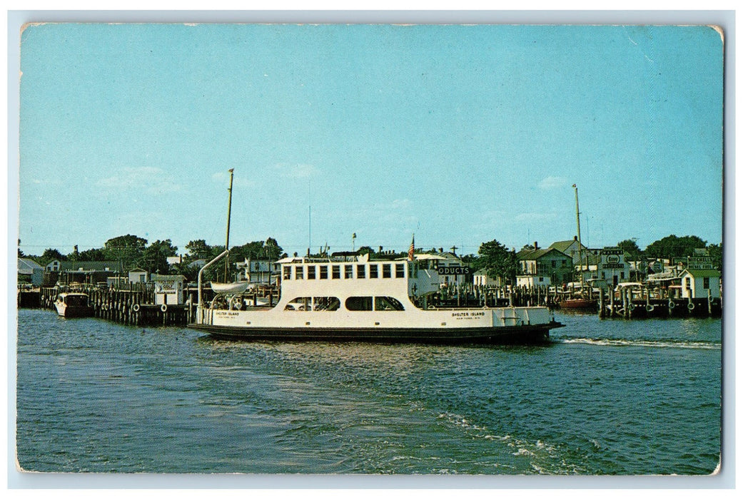 c1960's Greenport Shelter Island Ferry Long Island New York NY Unposted Postcard