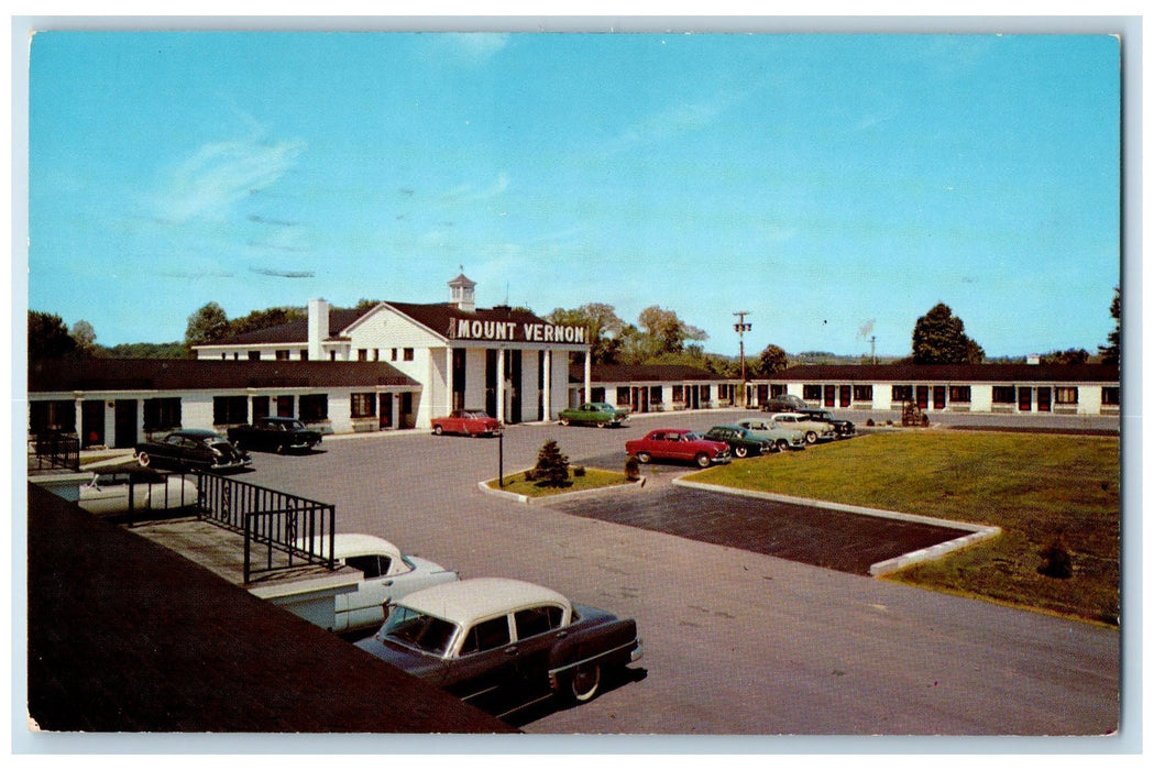 1956 Mount Vernon Motel Restaurant Classic Cars Park Albany New York NY Postcard