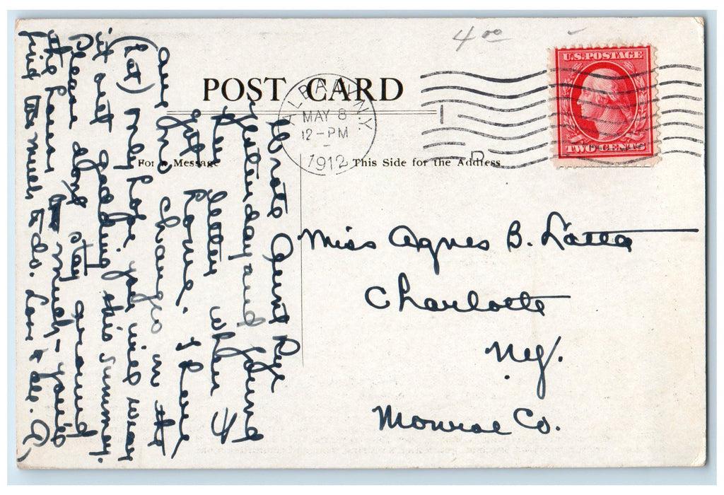 1912 New Home Albany Yacht Club Building Boats Porch Flags Albany NY Postcard