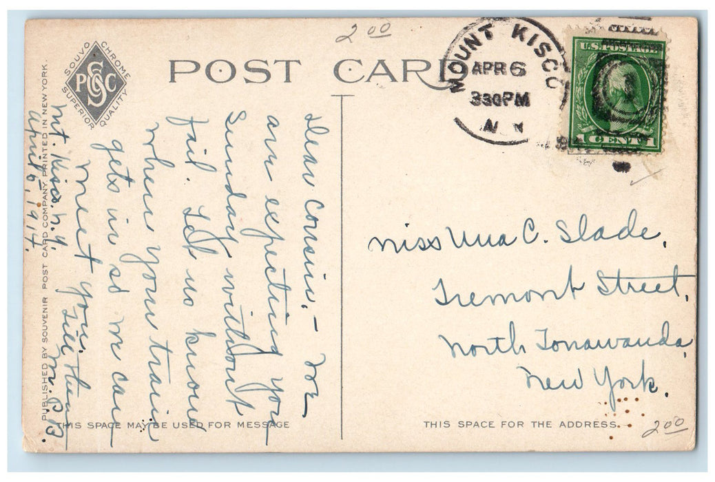 1914 Old Forbes Manor House Building Front View Ground Flower Albany NY Postcard