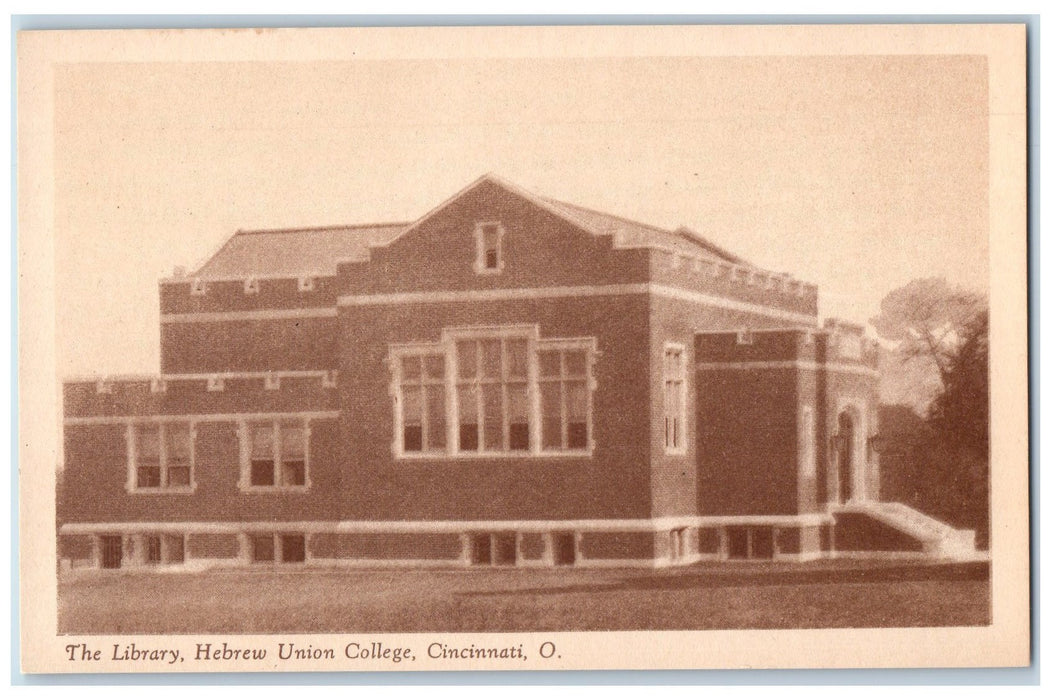 c1920's The Library Hebrew Union College Cincinnati Ohio OH Unposted Postcard