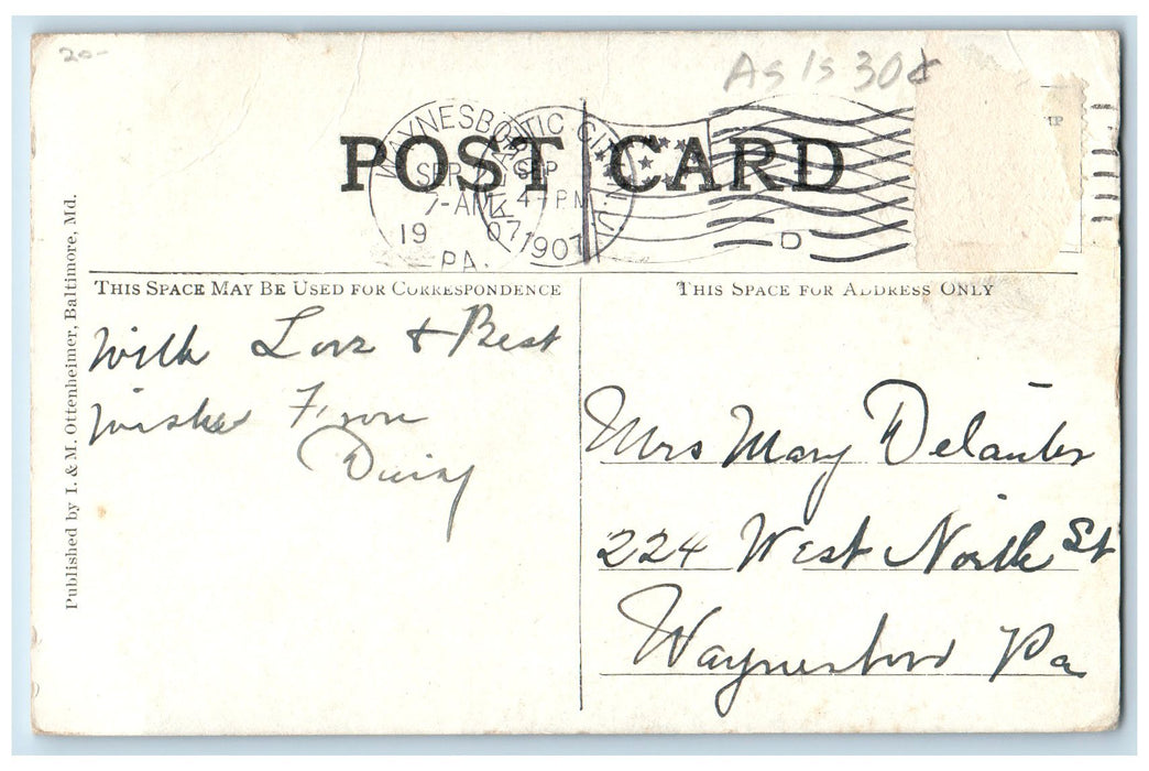 1907 Group Of Bathers On A Donkey Atlantic City New Jersey NJ Posted Postcard
