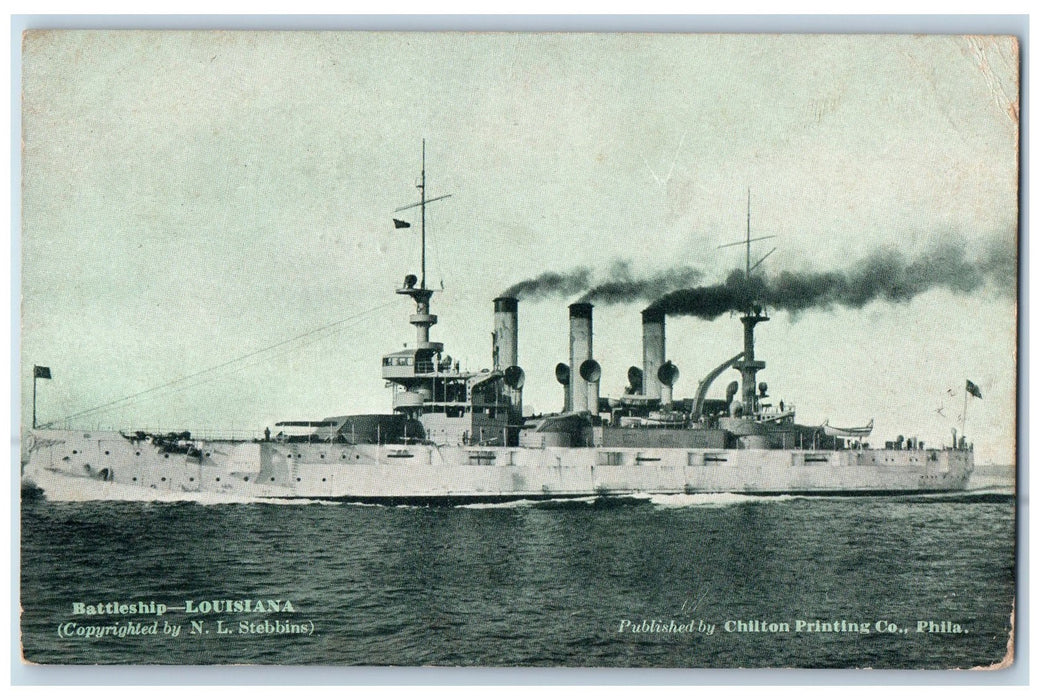 1912 Battleship USS Louisiana Lancaster New York NY Posted Vintage  Postcard