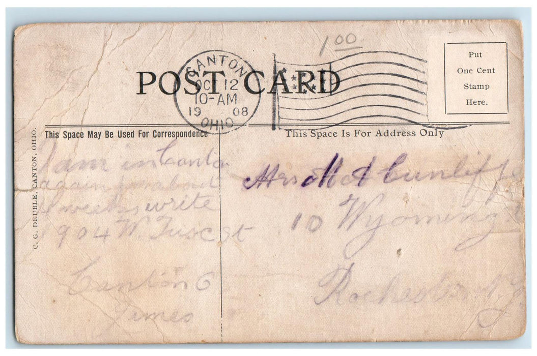 1908 Sarcophagus Mr Mckinley & Mrs McKinley National Memorial Canton OH Postcard