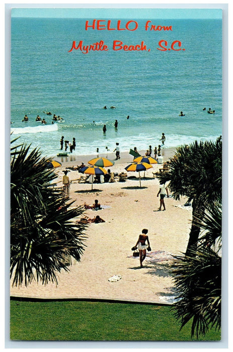 c1960s Hello From Myrtle Beach Scene South Carolina SC Unposted Vintage Postcard