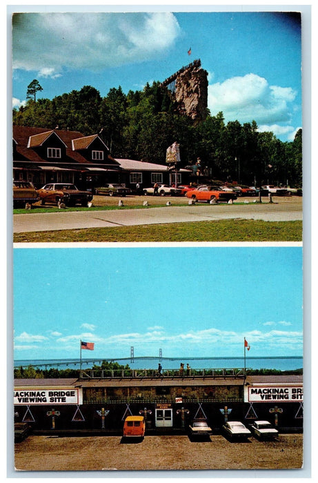 c1960's Castle Rock 3 Miles North Of St. Ignace Michigan Souvenir Barn Postcard