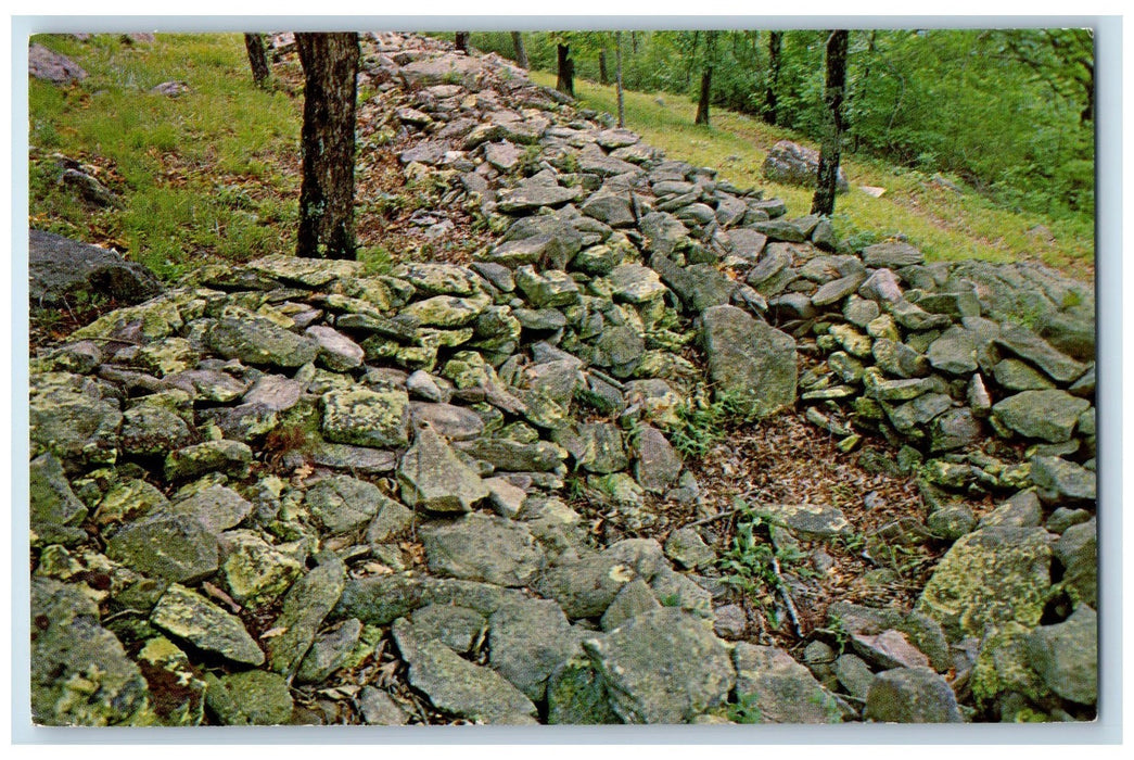 c1960's Ancient Fort On Fort Mountain Near Chatsworth Georgia Unposted Postcard