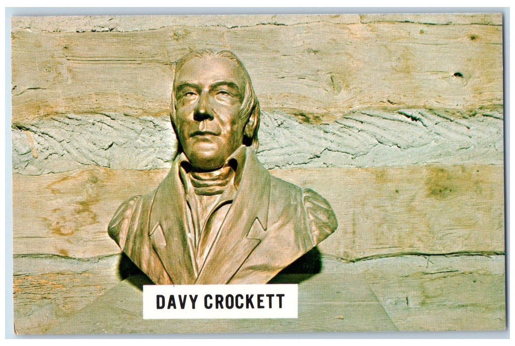 c1960's The Broze Bust Of Davy Crockett Limestone Tennessee TE Unposted Postcard