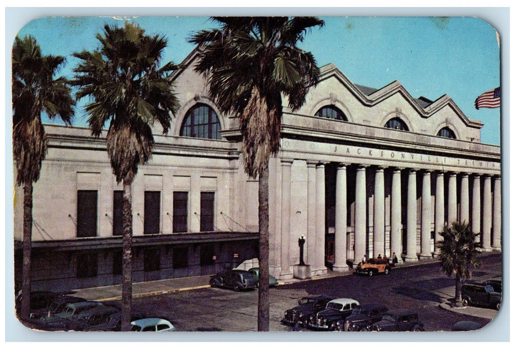 1955 Union Terminal West Bay Street View Jacksonville Florida FL Posted Postcard