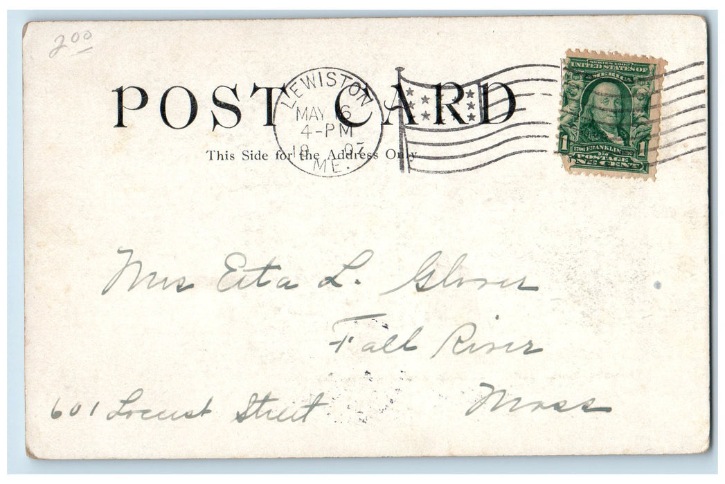 1907 Profile Rock Falls Waterfalls Building Grove Lewiston Maine ME Postcard