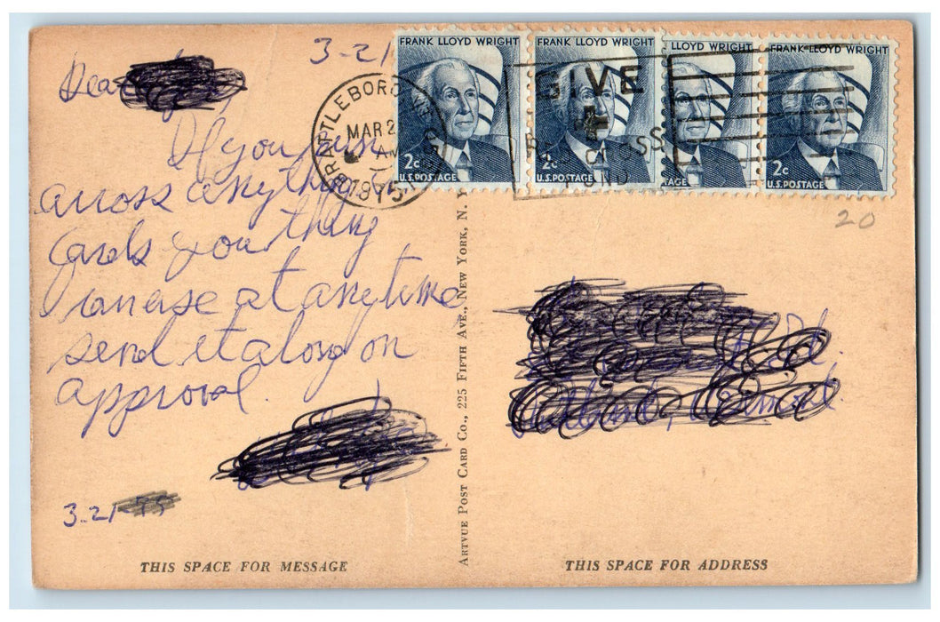 1915 Thatcher Hall MSC Exterior Scene Amherst Massachusetts MA Posted Postcard