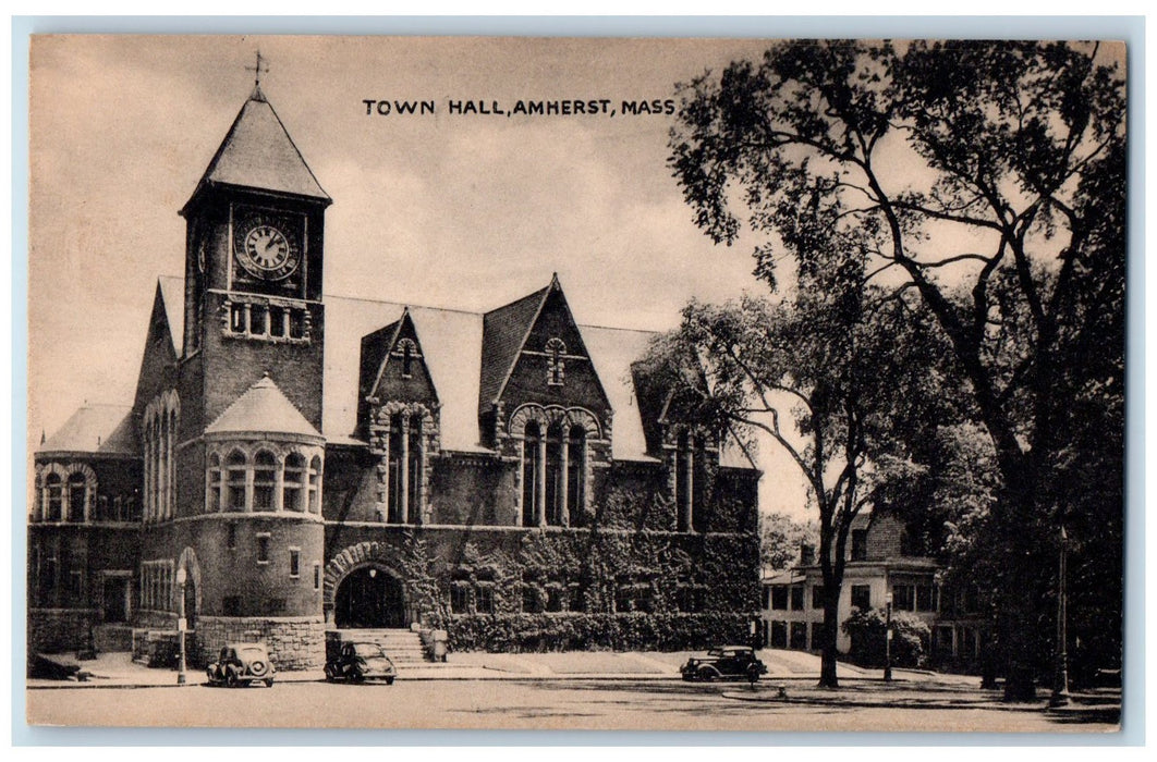c1910's Town Hall Exterior Scene Amherst Massachusetts MA Unposted Postcard