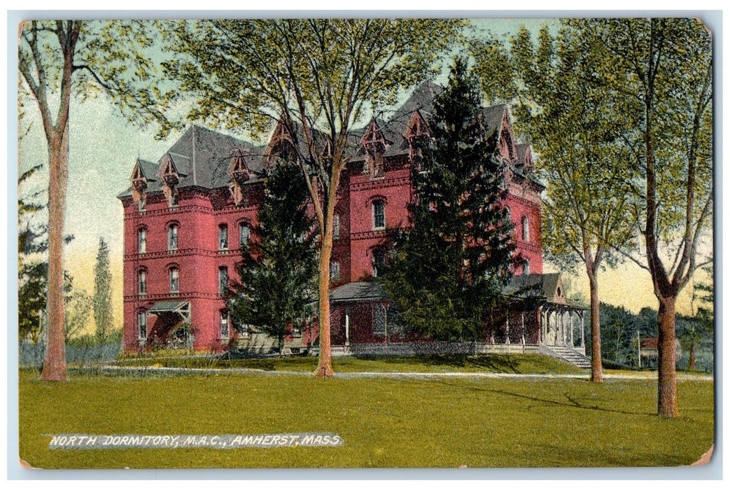 c1910's North Dormitory MAC Exterior Amherst Massachusetts MA Unposted Postcard