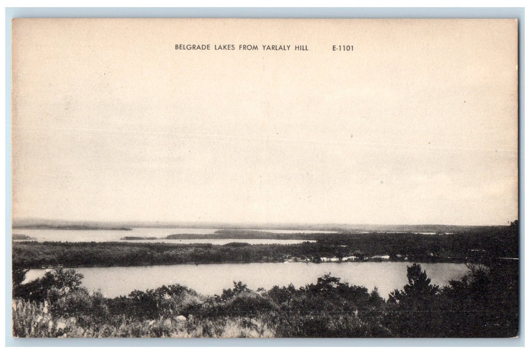 c1950 Belgrade Lake From Yarlaly Hill Pond House Belgrade Lake Maine ME Postcard