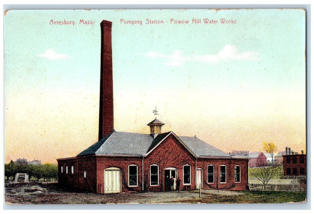 c1910s Pumping Station Scene Powow Hill Water Amesbury Massachusetts MA Postcard