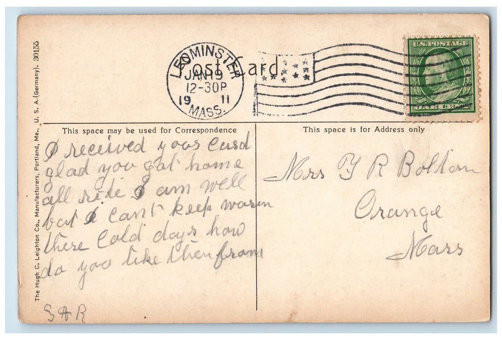 1911 The Dam Lake Attitash Amesbury Massachusetts MA Posted Vintage Postcard