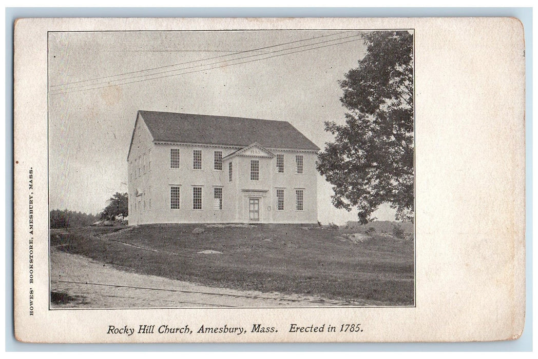 c1905's Rocky Hill Church Exterior Scene Amesbury Massachusetts MA Postcard