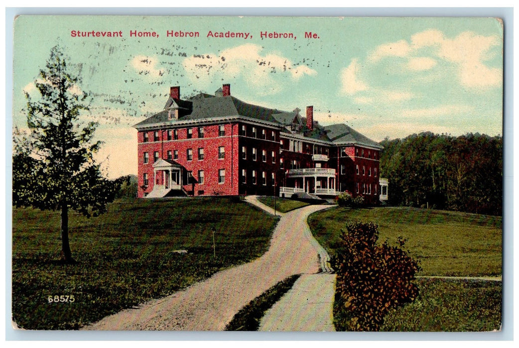 1914 Sturtevant Home Hebron Academy View School Campus Hebron Maine ME Postcard