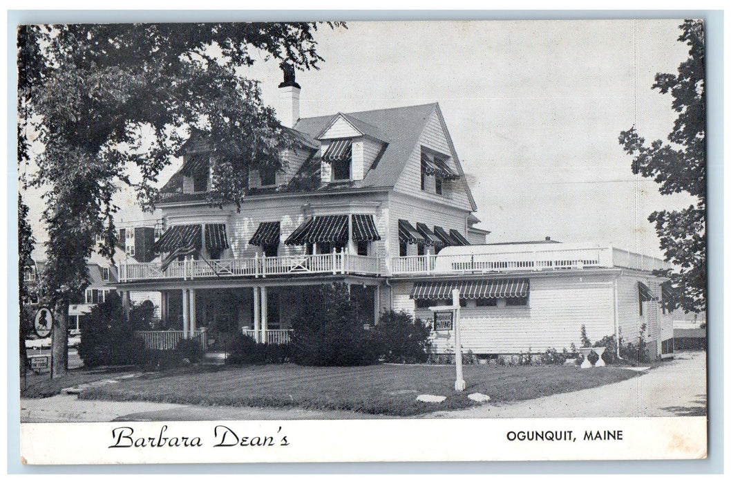 1956 Barbara Dean's Entrance View Restaurant Lawn Ogunquit Maine ME Postcard