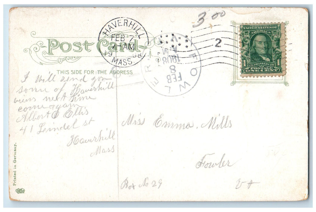 1908 Commercial Club Exterior Scene Brockton Massachusetts MA Unposted Postcard