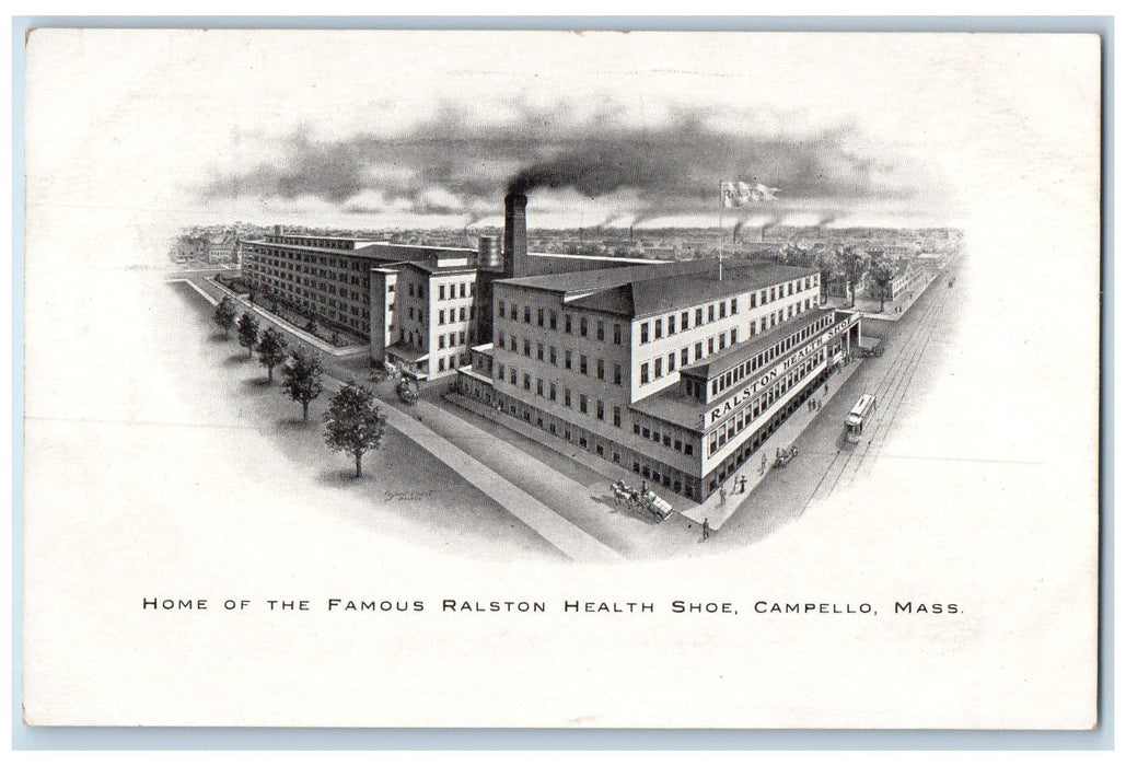 c1905's Home Of Famous Ralston Health Shoe Campello Massachusetts MA Postcard
