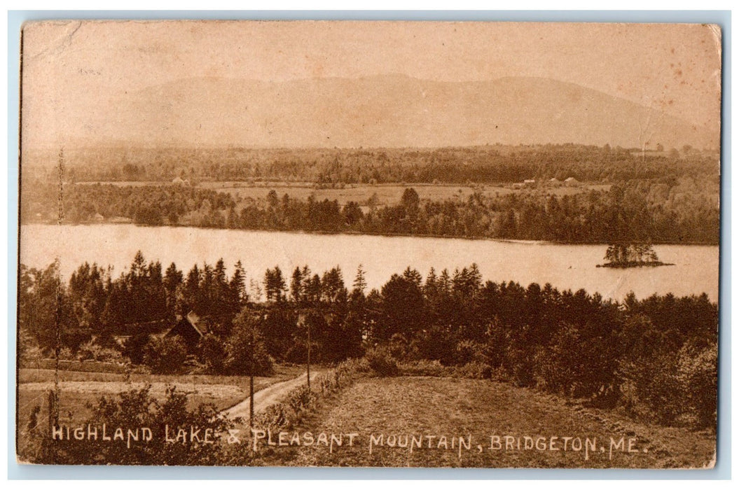 c1950 Highland Lake Pleasant Mountain Forest Houses Bridgeton Maine ME Postcard