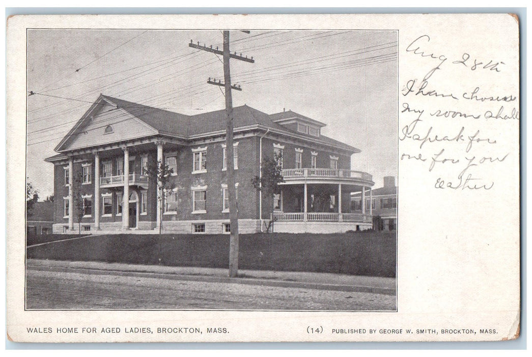c1905's Wales Home For Aged Ladies Brockton Massachusetts MA Unposted Postcard