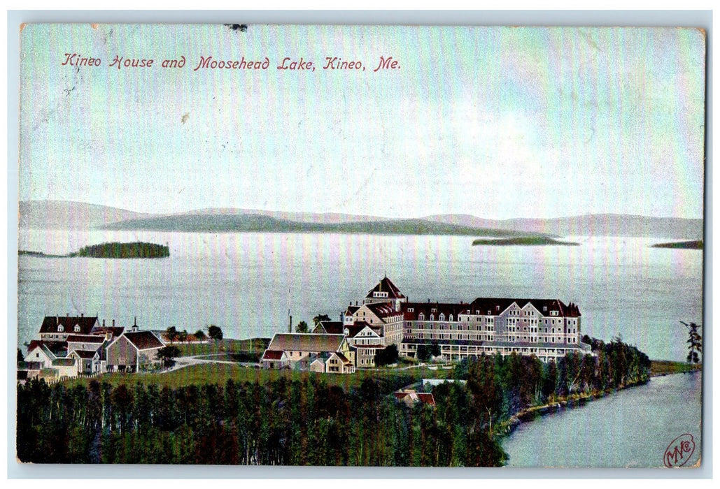 1907 Kineo House Moosehead Lake Aerial View Isle Grove Kineo Maine ME Postcard