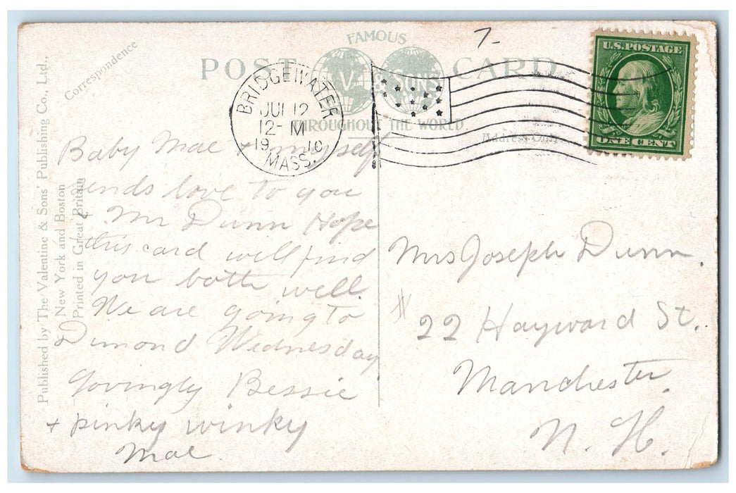 1910 Residence Geo E Keith Main Street Brockton Massachusetts MA Posted Postcard