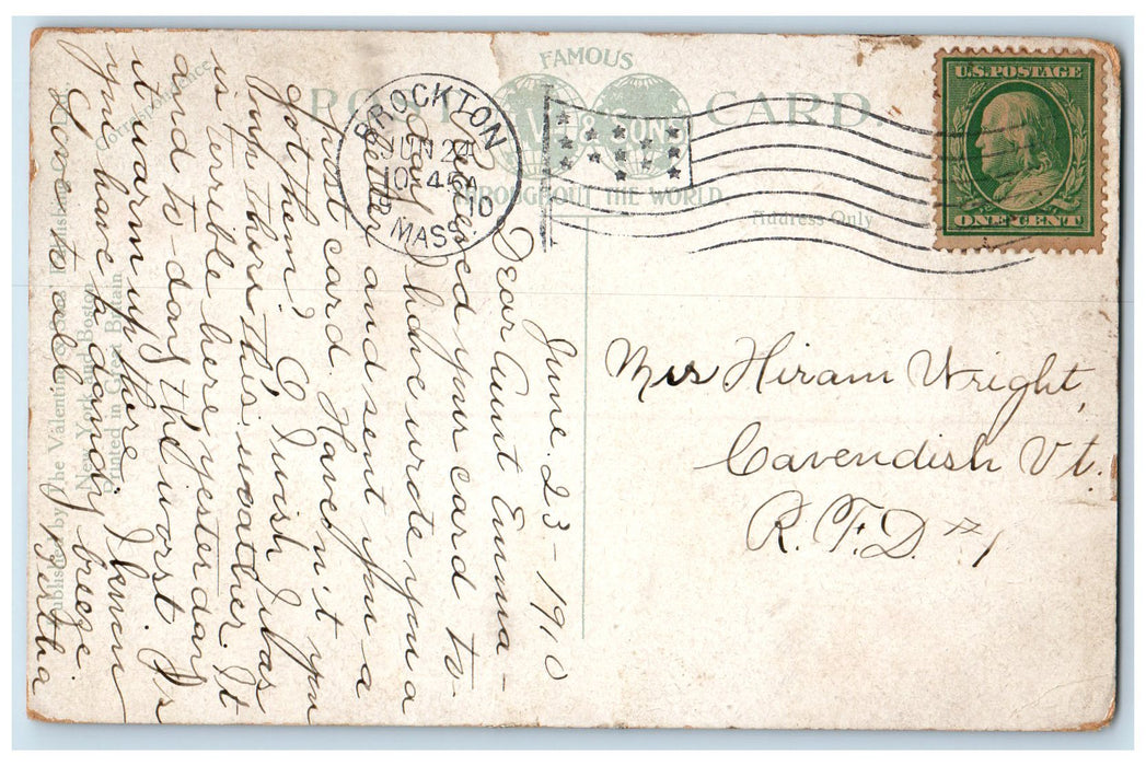 1910 Lincoln  School Exterior Scene Brockton Massachusetts MA Posted Postcard