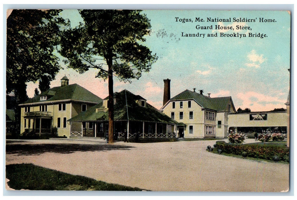 1912 National Soldier's Home Guard House Store Brooklyn Bridge Togus ME Postcard