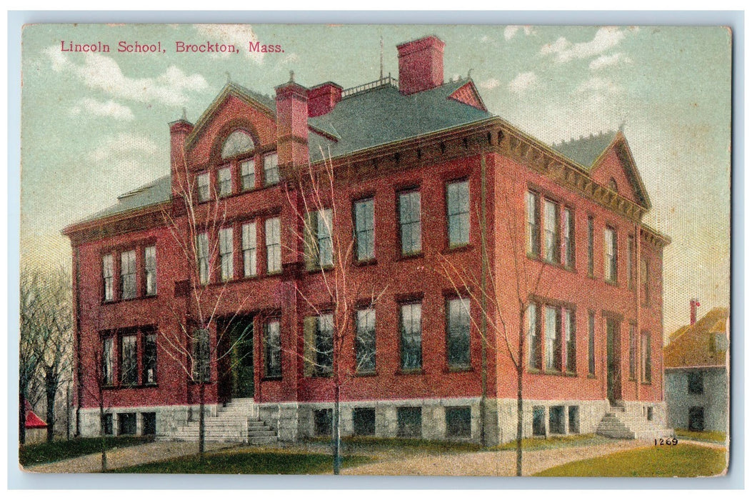 c1910's Lincoln School Scene Brockton Massachusetts MA Unposted Vintage Postcard