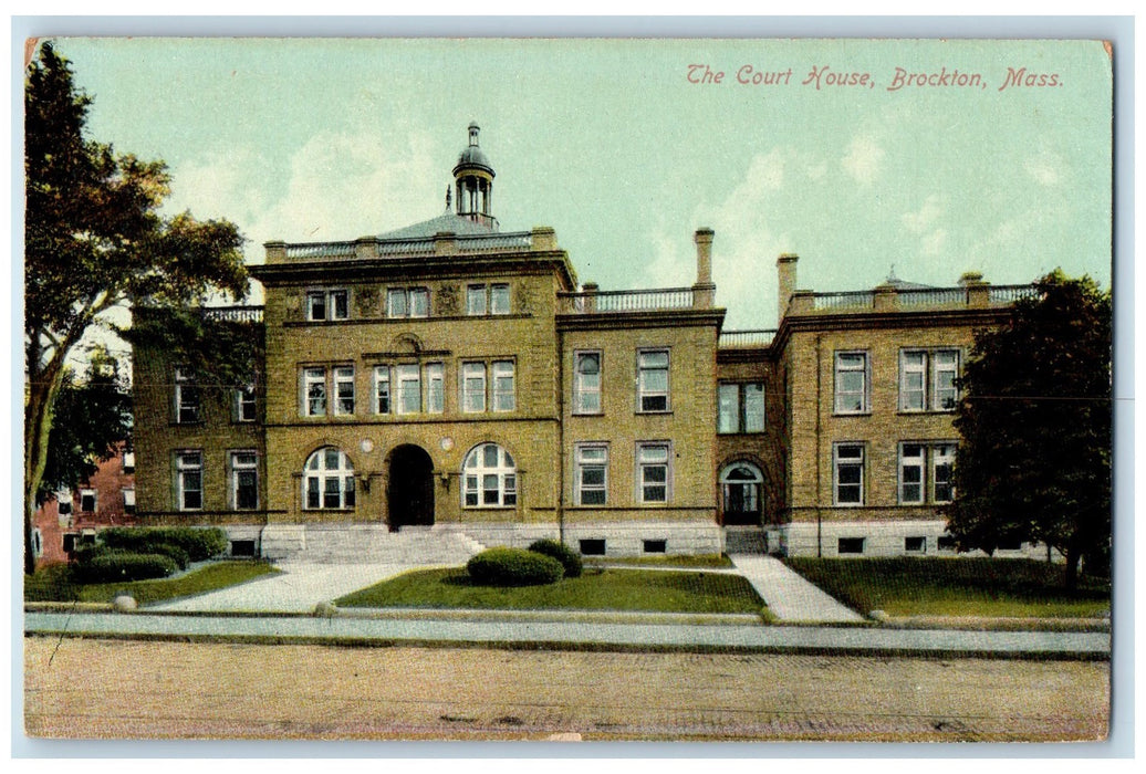 c1910's The Court House Scene Brockton Massachusetts MA Posted Vintage Postcard