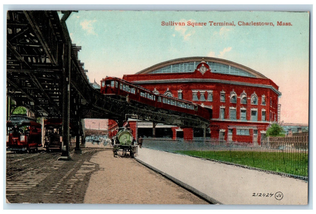 c1910's Sullivan Square Terminal Charlestown Massachusetts MA Unposted Postcard
