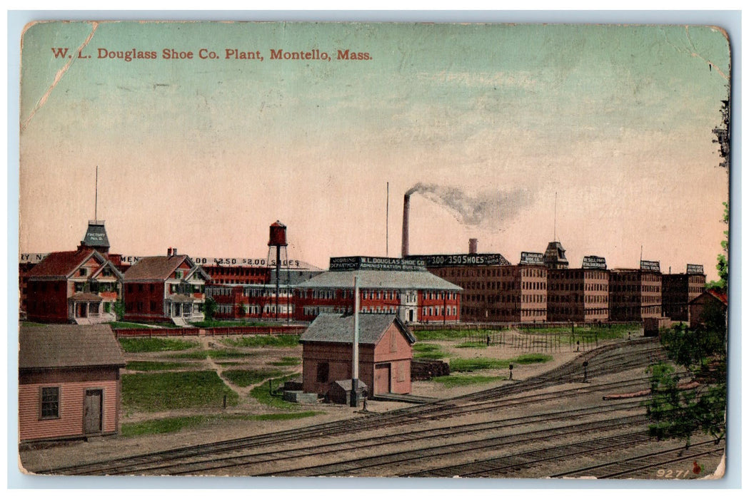 1915 W. L Douglass Shoe Co. Plant Montello Brockton Massachusetts MA Postcard